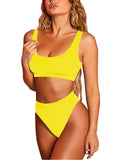 Women's Crop Top High Waisted Set Cheeky High Cut Swimsuit Bathing Suit