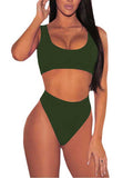 Women's Crop Top High Waisted Set Cheeky High Cut Swimsuit Bathing Suit