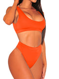 Women's Crop Top High Waisted Set Cheeky High Cut Swimsuit Bathing Suit