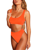 Women's Crop Top High Waisted Set Cheeky High Cut Swimsuit Bathing Suit