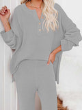 LC622317-11-S, LC622317-11-M, LC622317-11-L, LC622317-11-XL, Grey Women's 2 Piece Outfit Set