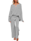 LC622317-11-S, LC622317-11-M, LC622317-11-L, LC622317-11-XL, Grey Women's 2 Piece Outfit Set