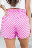 LC731248-1010-S, LC731248-1010-M, LC731248-1010-L, LC731248-1010-XL, Pink Leopard High Waisted Athletic Shorts