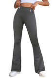 LC265202-11-S, LC265202-11-M, LC265202-11-L, Gray High Waist Tummy Control Flared Sports Pants