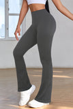 LC265202-11-S, LC265202-11-M, LC265202-11-L, Gray High Waist Tummy Control Flared Sports Pants