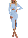 LC6115817-4-S, LC6115817-4-M, LC6115817-4-L, LC6115817-4-XL, Sky Blue dress