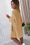 LC271725-18-S, LC271725-18-M, LC271725-18-L, LC271725-18-XL, LC271725-18-2XL, Apricot Oversized Fold Over Sleeve Sweater Cardigan