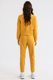 LC2611530-7-S, LC2611530-7-M, LC2611530-7-L, LC2611530-7-XL, LC2611530-7-2XL, Yellow Half Zip Sweatshirt and Sweatpants Sports Set