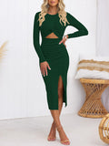 LC6115817-209-S, LC6115817-209-M, LC6115817-209-L, LC6115817-209-XL, Blackish Green dress