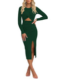 LC6115817-209-S, LC6115817-209-M, LC6115817-209-L, LC6115817-209-XL, Blackish Green dress