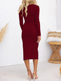 LC6115817-1003-S, LC6115817-1003-M, LC6115817-1003-L, LC6115817-1003-XL, Dark Red dress