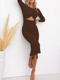 LC6115817-3017-S, LC6115817-3017-M, LC6115817-3017-L, LC6115817-3017-XL, Chocolate dress