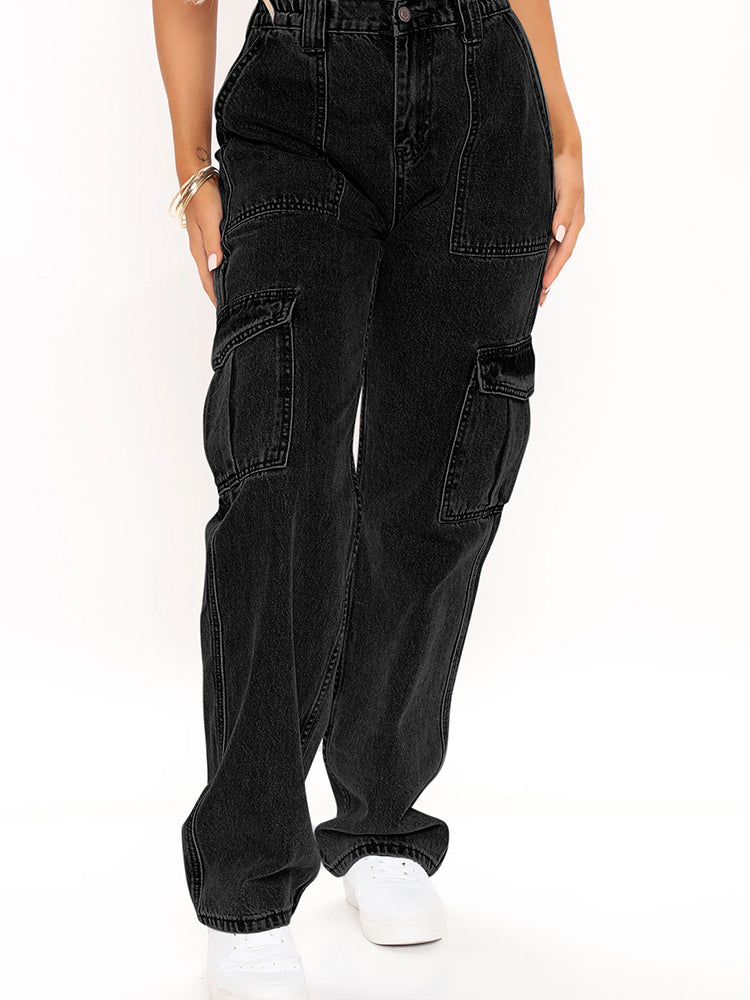 Women's Flap Pocket Cargo Jeans – PinkQueenShop