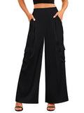 LC7712374-2-S, LC7712374-2-M, LC7712374-2-L, LC7712374-2-XL, Black POCKETED WIDE LEG PANTS 