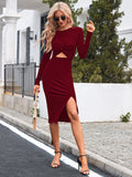 LC6115817-1003-S, LC6115817-1003-M, LC6115817-1003-L, LC6115817-1003-XL, Dark Red dress