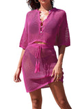 LC422135-6-S, LC422135-6-M, LC422135-6-L, LC422135-6-XL, Rose Red cover up