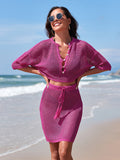 LC422135-6-S, LC422135-6-M, LC422135-6-L, LC422135-6-XL, Rose Red cover up