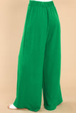 LC7712561-P109-S, LC7712561-P109-M, LC7712561-P109-L, LC7712561-P109-XL, Bright Green High Waist Loops Belted Wide Leg Pants 