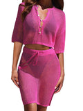 LC422135-6-S, LC422135-6-M, LC422135-6-L, LC422135-6-XL, Rose Red cover up