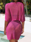 LC422135-6-S, LC422135-6-M, LC422135-6-L, LC422135-6-XL, Rose Red cover up