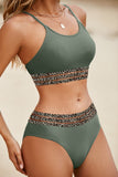 Women's 2 Piece Swimsuit Scoop Neck Adjustable Spaghetti Straps Bathing Suit