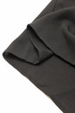 LC6118931-P2-S, LC6118931-P2-M, LC6118931-P2-L, LC6118931-P2-XL, Black Ruffle Sleeve V Neck Frilled Shift Dress