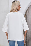 LC25224353-P1-S, LC25224353-P1-M, LC25224353-P1-L, LC25224353-P1-XL, White Colorblock Star Patched Half Sleeve Oversized Tee