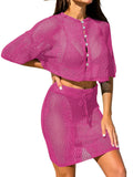 LC422135-6-S, LC422135-6-M, LC422135-6-L, LC422135-6-XL, Rose Red cover up