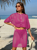 LC422135-6-S, LC422135-6-M, LC422135-6-L, LC422135-6-XL, Rose Red cover up