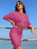 LC422135-6-S, LC422135-6-M, LC422135-6-L, LC422135-6-XL, Rose Red cover up