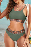 Women's 2 Piece Swimsuit Scoop Neck Adjustable Spaghetti Straps Bathing Suit