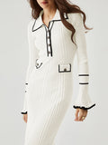 LC273732-1-S, LC273732-1-M, LC273732-1-L, LC273732-1-XL, White sweater dress