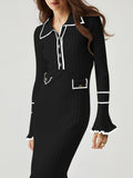 LC273732-2-S, LC273732-2-M, LC273732-2-L, LC273732-2-XL, Black sweater dress