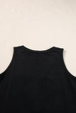 LC25611484-P2-S, LC25611484-P2-M, LC25611484-P2-XL, LC25611484-P2-L, Black Half Button V Neck Patched Pocket Tank Top