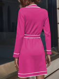 LC273739-6-S, LC273739-6-M, LC273739-6-L, LC273739-6-XL, Rose Red Sweater Dresses