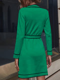 LC273739-9-S, LC273739-9-M, LC273739-9-L, LC273739-9-XL, Green Sweater Dresses