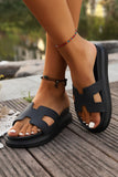 BH023745-P2-36, BH023745-P2-37, BH023745-P2-38, BH023745-P2-39, BH023745-P2-40, Black Cutout Design Open Toe Platform Slippers