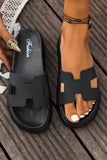 BH023745-P2-36, BH023745-P2-37, BH023745-P2-38, BH023745-P2-39, BH023745-P2-40, Black Cutout Design Open Toe Platform Slippers