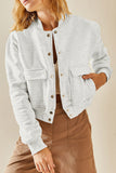 Womens Stand Collar Shacket with Side Pocket Lightweight Coat