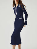 LC273732-305-S, LC273732-305-M, LC273732-305-L, LC273732-305-XL, Navy sweater dress