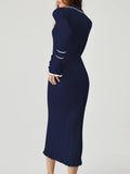 LC273732-305-S, LC273732-305-M, LC273732-305-L, LC273732-305-XL, Navy sweater dress