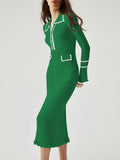 LC273732-1509-S, LC273732-1509-M, LC273732-1509-L, LC273732-1509-XL, Christmas Green sweater dress