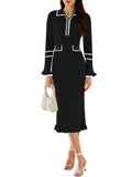 LC273732-2-S, LC273732-2-M, LC273732-2-L, LC273732-2-XL, Black sweater dress