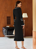 LC273732-2-S, LC273732-2-M, LC273732-2-L, LC273732-2-XL, Black sweater dress