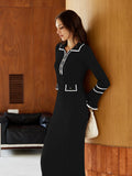 LC273732-2-S, LC273732-2-M, LC273732-2-L, LC273732-2-XL, Black sweater dress