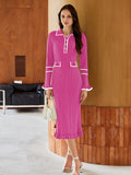 LC273732-6-S, LC273732-6-M, LC273732-6-L, LC273732-6-XL, Rose Red sweater dress