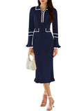 LC273732-305-S, LC273732-305-M, LC273732-305-L, LC273732-305-XL, Navy sweater dress