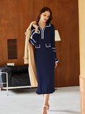 LC273732-305-S, LC273732-305-M, LC273732-305-L, LC273732-305-XL, Navy sweater dress