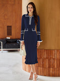 LC273732-305-S, LC273732-305-M, LC273732-305-L, LC273732-305-XL, Navy sweater dress