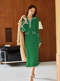 LC273732-1509-S, LC273732-1509-M, LC273732-1509-L, LC273732-1509-XL, Christmas Green sweater dress